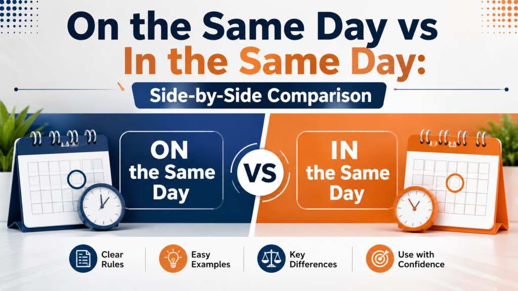 On the Same Day vs In the Same Day