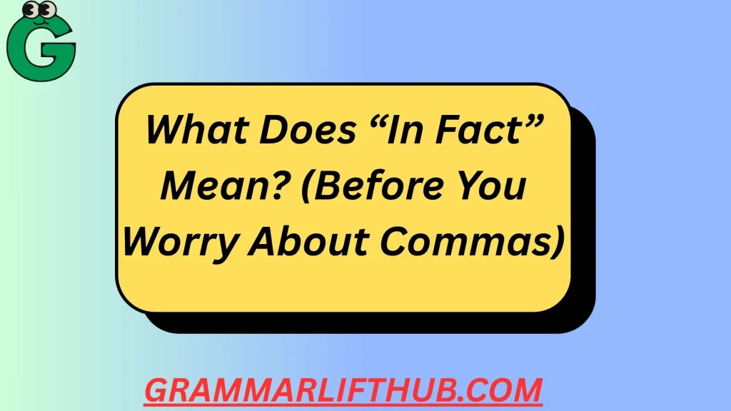 What Does “In Fact” Mean? (Before You Worry About Commas)