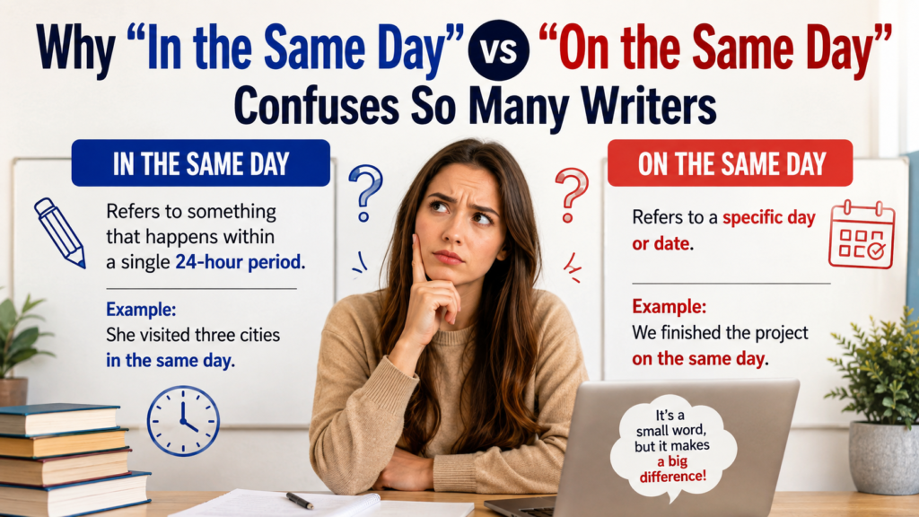 Why “In the Same Day” vs “On the Same Day