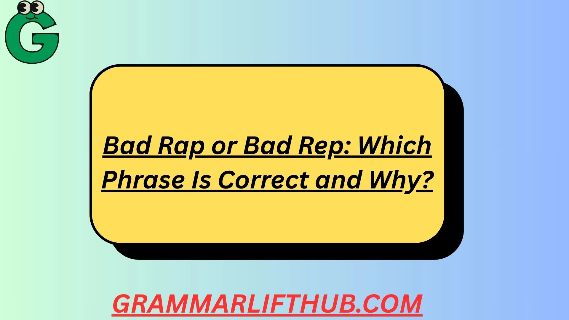 Bad Rap or Bad Rep