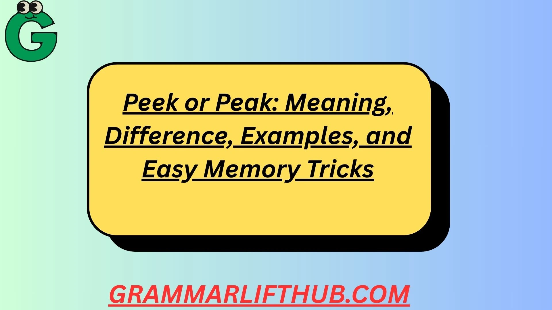 Peek or Peak
