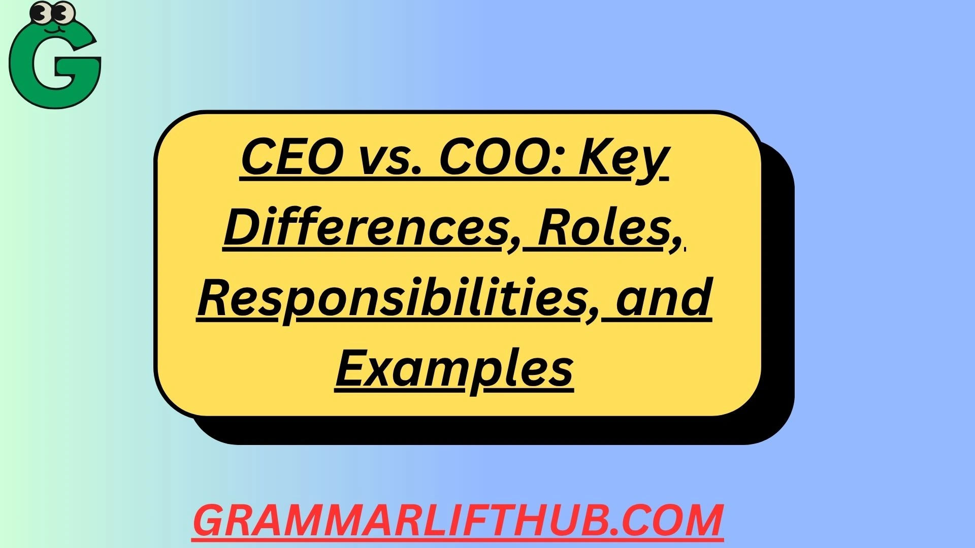 CEO vs. COO