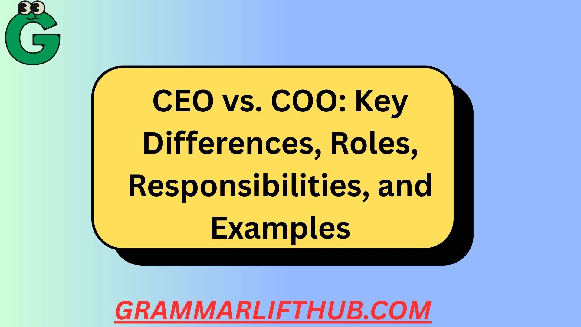 CEO vs. COO