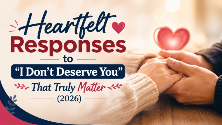 Heartfelt Responses to “I Don’t Deserve You
