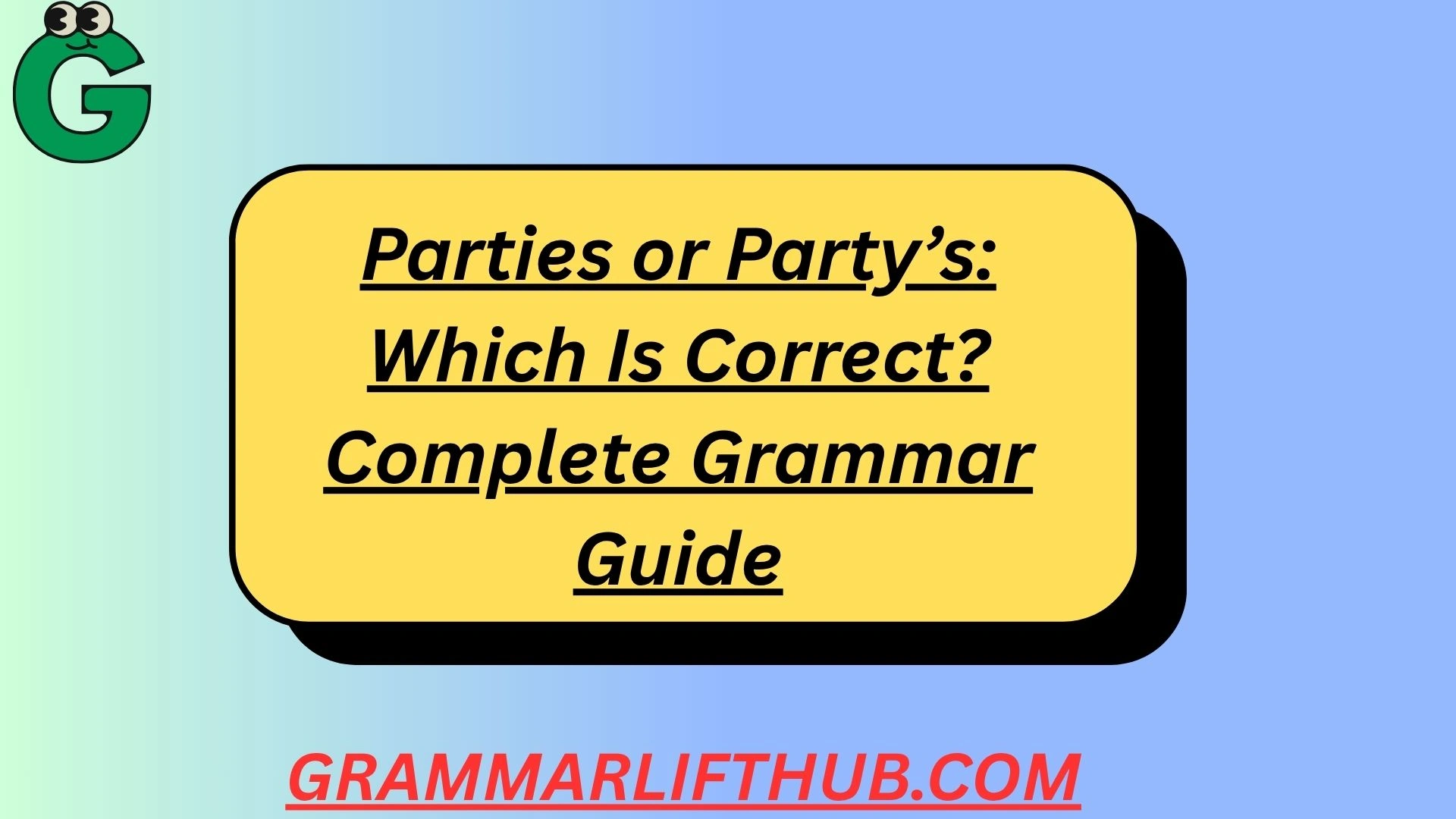 Parties or Party’s