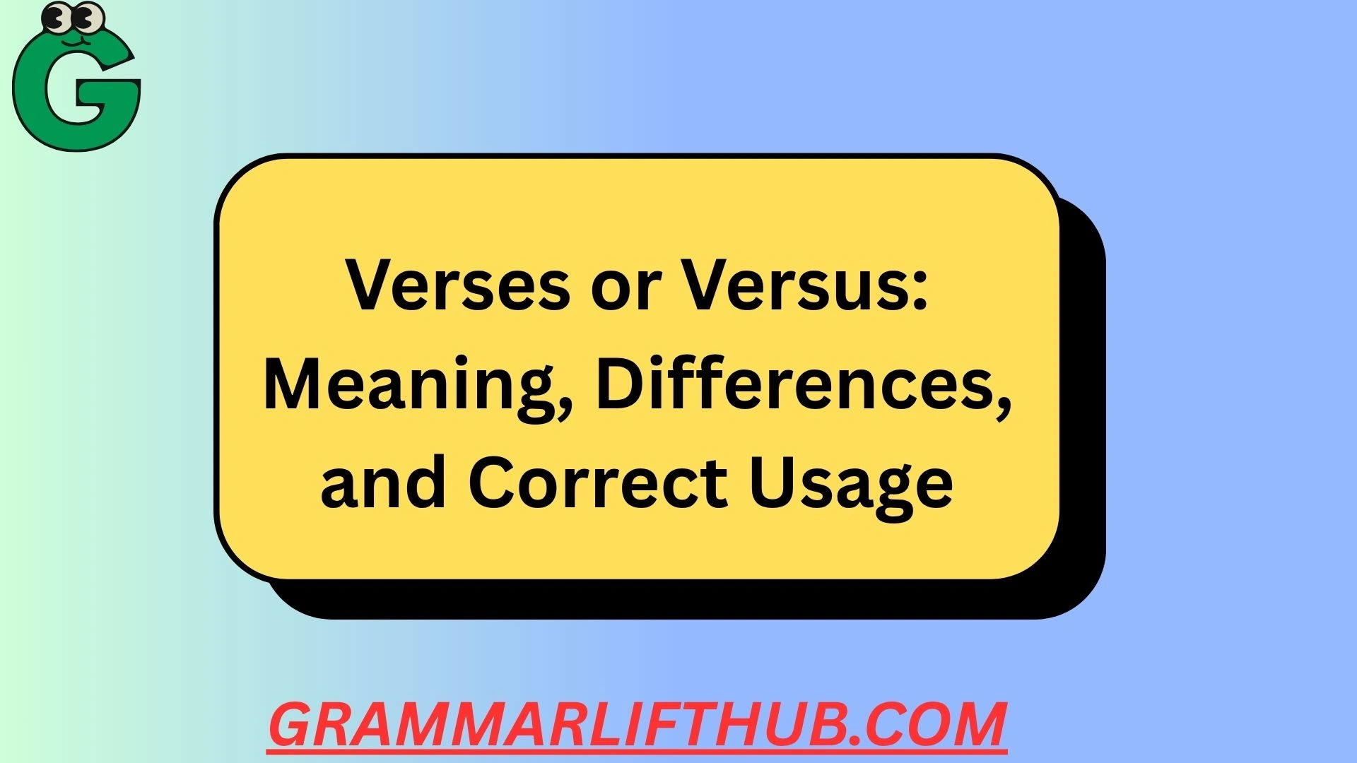 Verses or Versus
