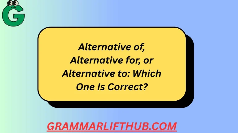 Alternative of, Alternative