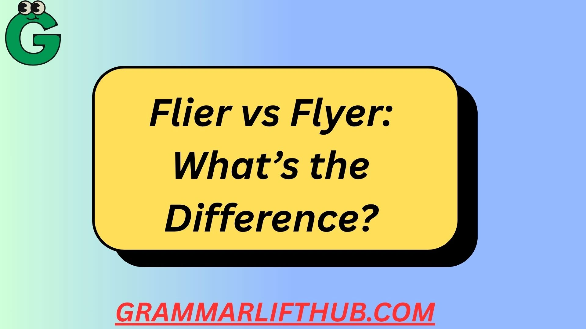 Flier vs Flyer