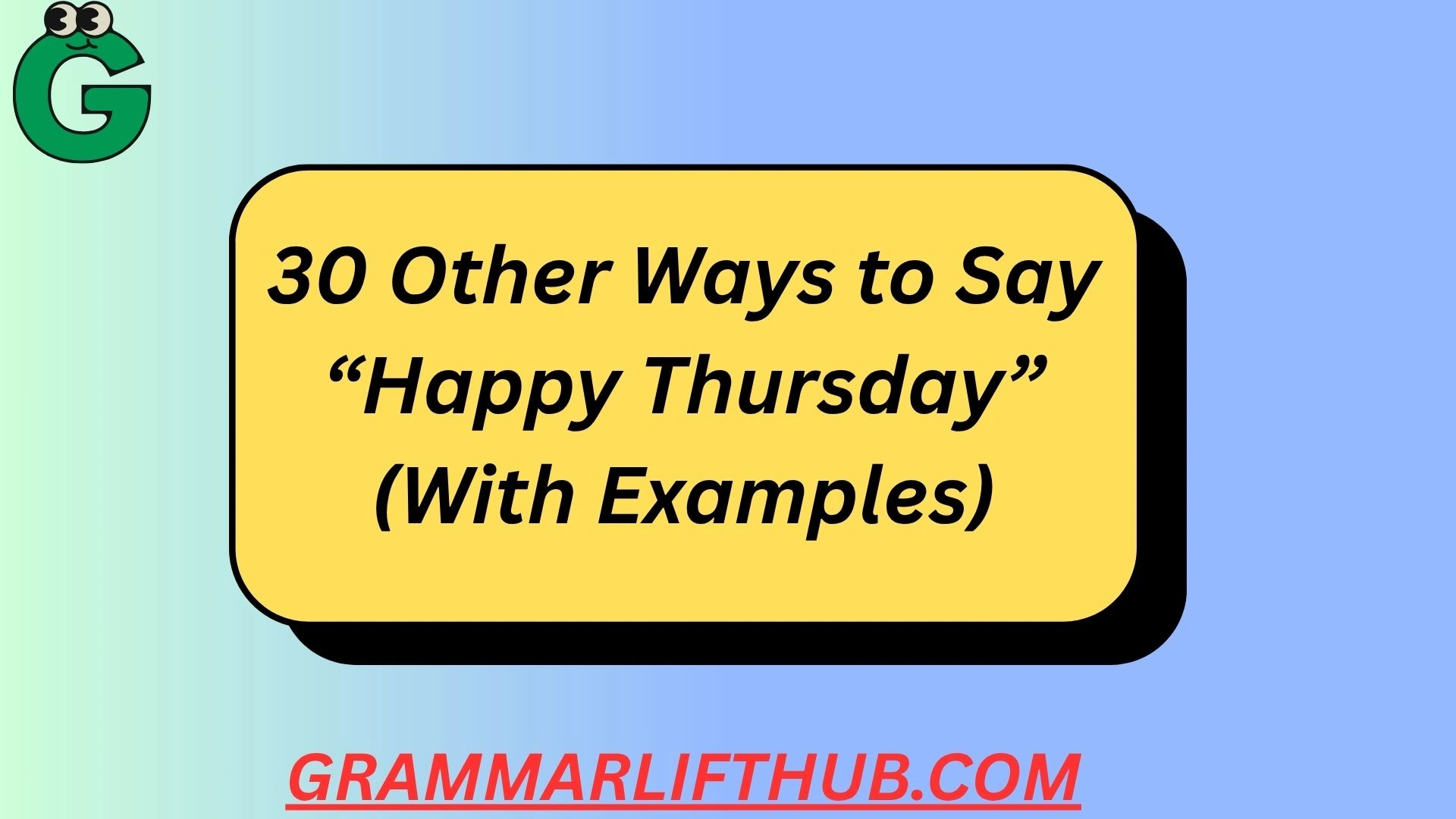 Happy Thursday
