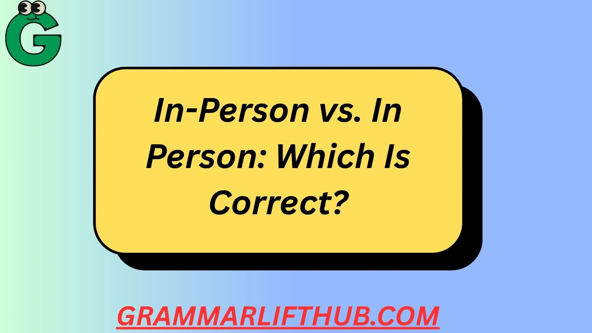 In-Person vs. In Person
