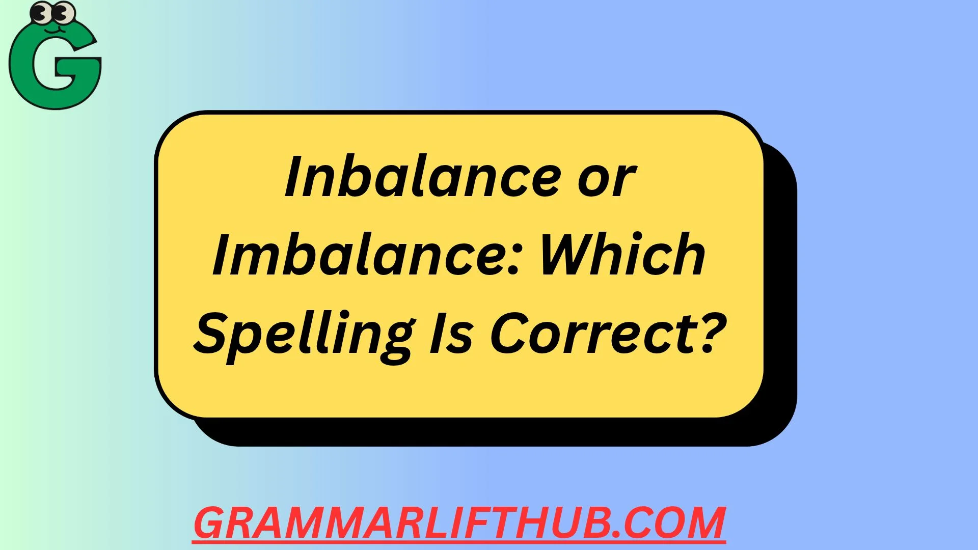 Inbalance or Imbalance