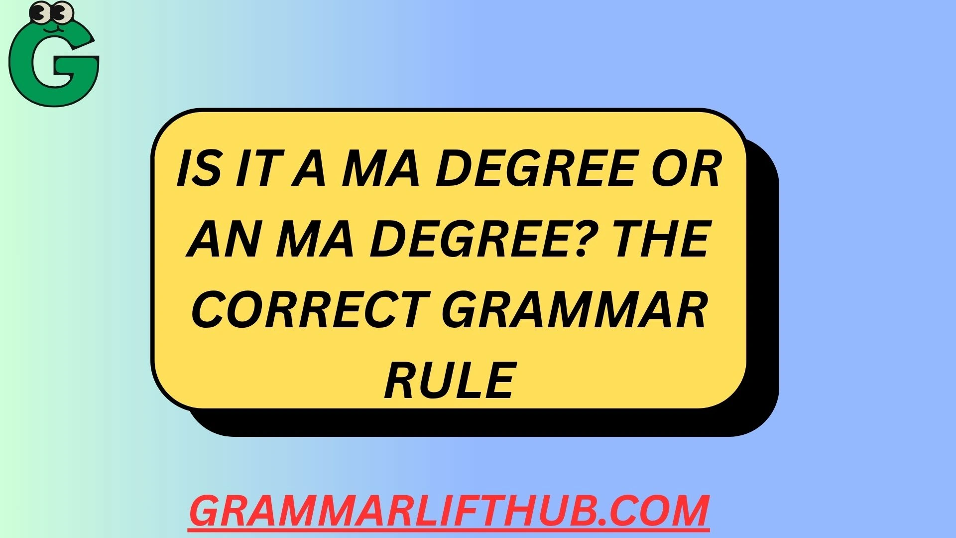 MA Degree or an MA Degree