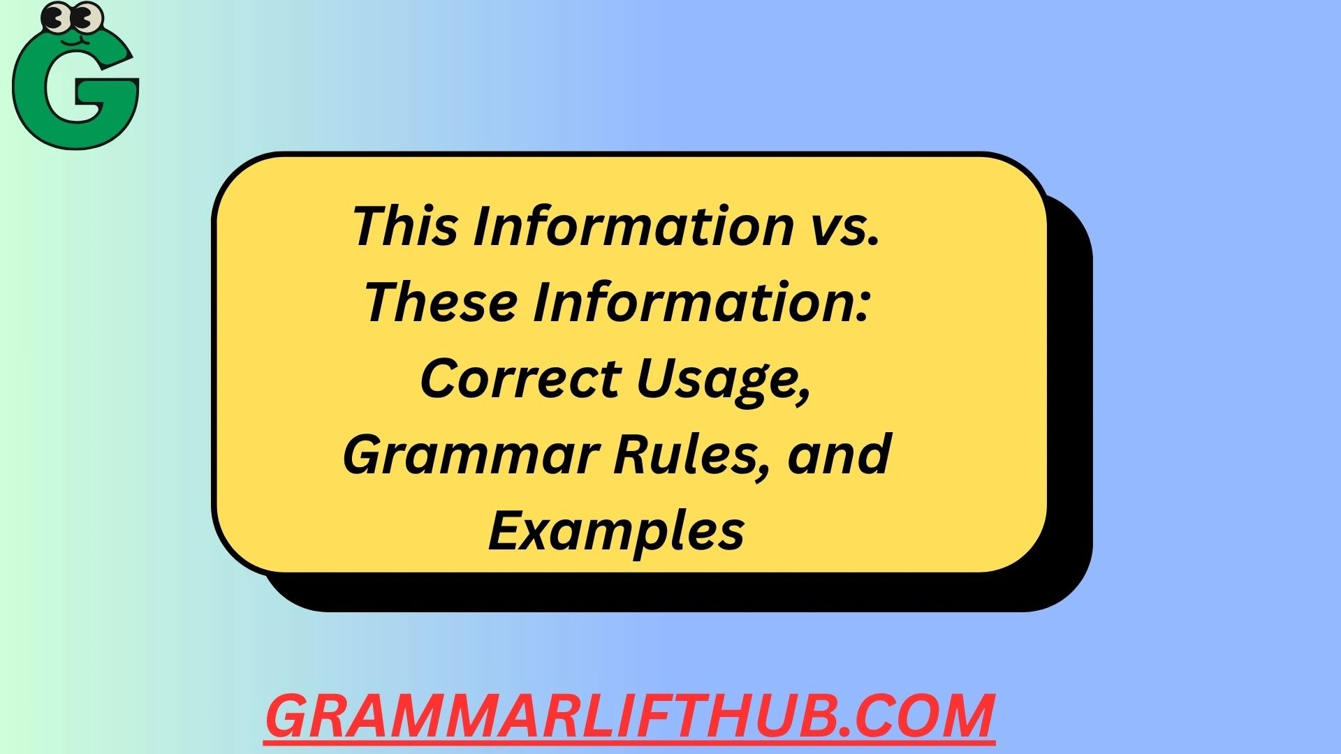 This Information vs. These Information